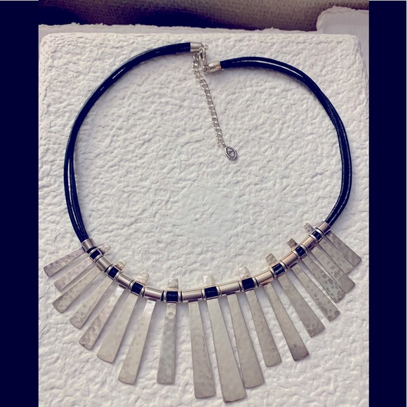 New Silpada Sterling Silver & Leather Necklace “Nod to Mod” - Picture 3 of 6